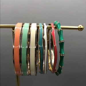 Stella & Dot Carrie Colorful Set Enamel Bangle Bracelet + More Stack Layer 7